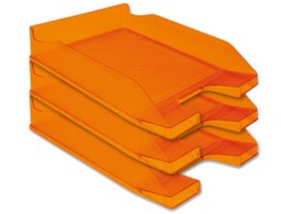 Bandeja sobremesa Q-Connect plástico naranja transparente
